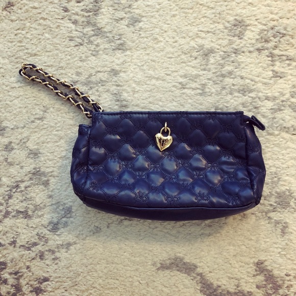 navy blue and gold clutch